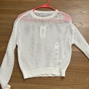 Calvin Klein Jeans White Open-Knit Sweater